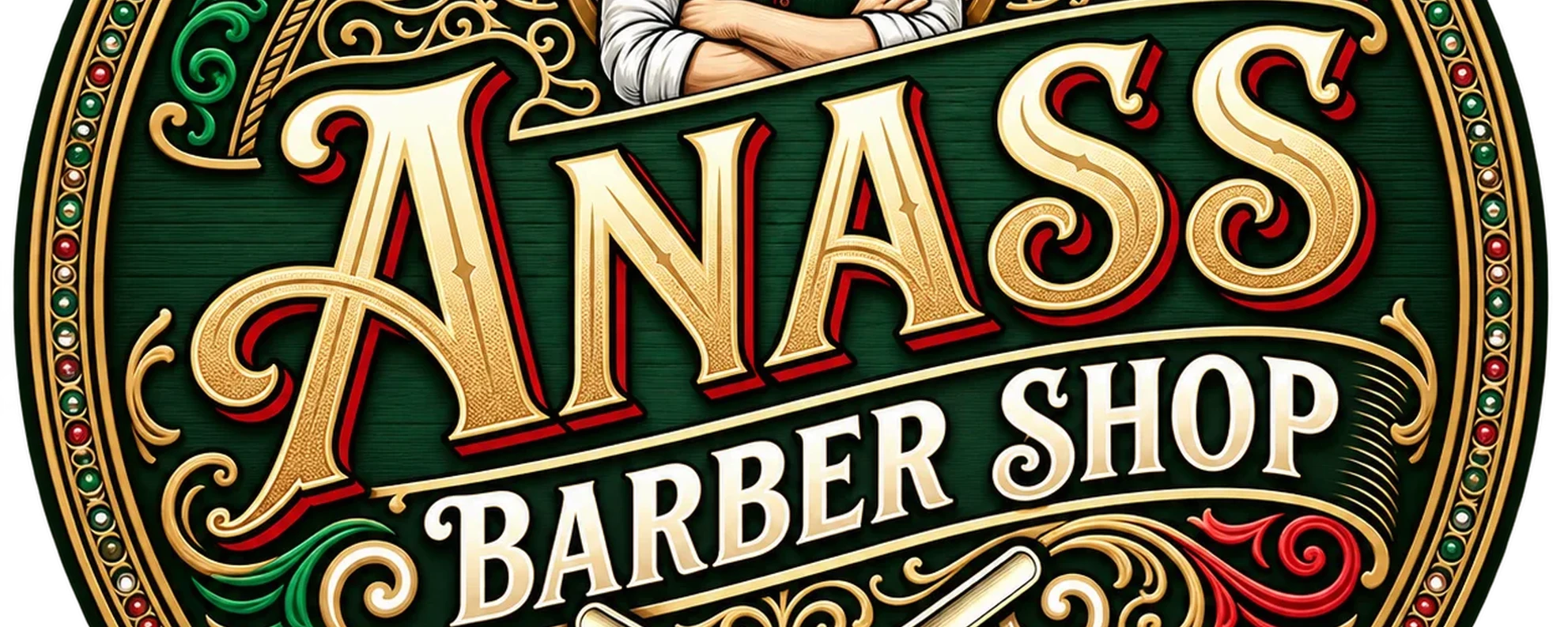 Insegna e logo del Barber Shop Anass